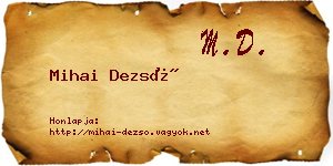 Mihai Dezső névjegykártya